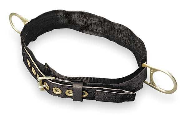 Body Belt, 2 D-Rings, Hips Location, Stainless Steel, Includes Padding: Yes , S