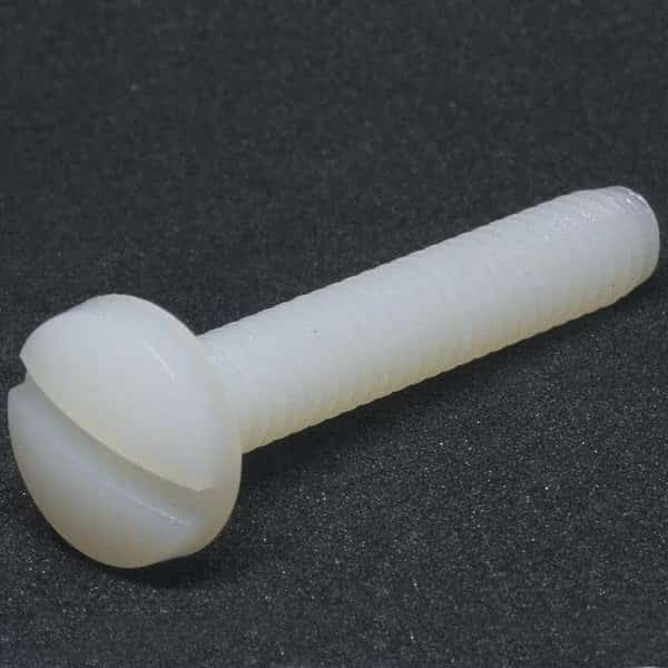#4-40 x 1/2 in Slotted Binding Machine Screw, Plain Nylon, 25 PK