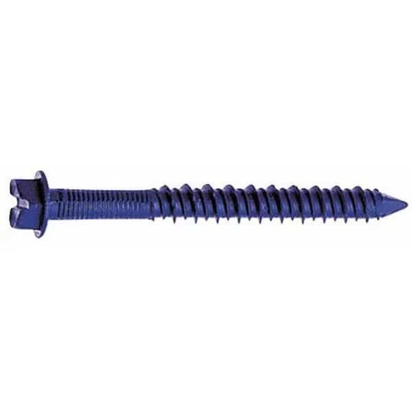 Tapcon Masonry Screw, 3/16" Dia., Hex, 3 1/4 in L, Steel Blue Climaseal, 100 PK