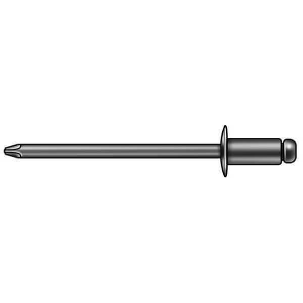 Blind Rivet, Flanged Head, 3/16 in Dia., 35/64 in L, Aluminum Body, 250 PK