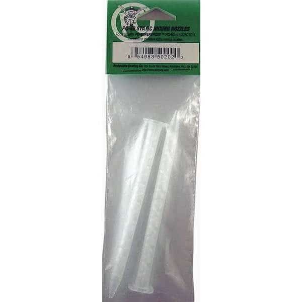 Static Mixing Nozzle, Clear, 1:01 Mixing Ratio, 2 PK