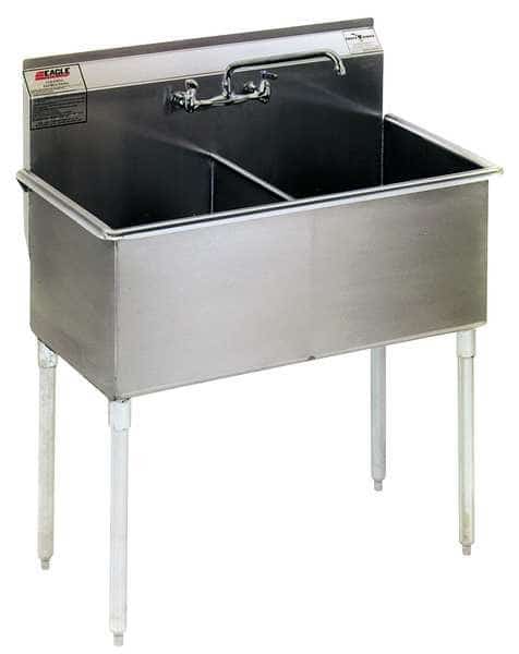 Utility Sink 18 in x 18 in, 2, 2, Floor, 430 Stainless Steel