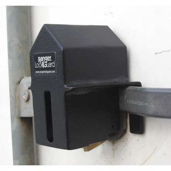Padlock Guard, Hardened Steel, Blk, 5"L