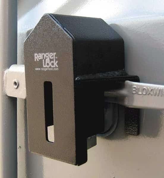 Padlock Guard, Hardened Steel, Blk, 7"L