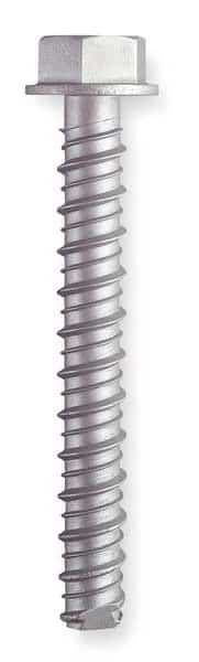 Tapcon LDT Concrete Screw, 3/8" Dia., Hex, 3" L, 410 Stainless Steel Plain, 50 PK