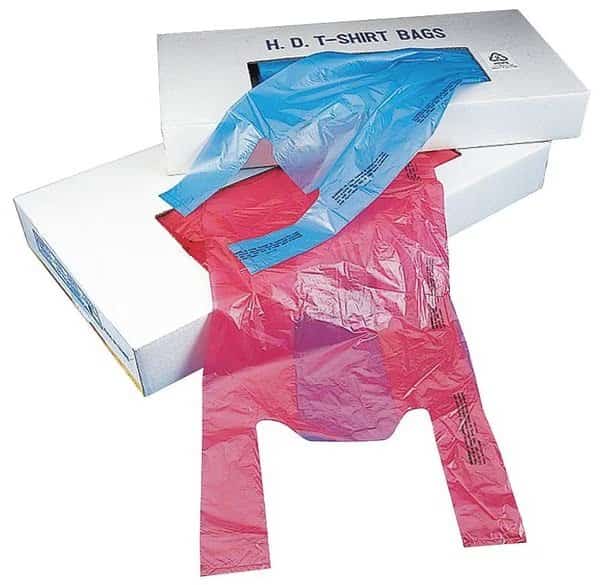 T-Shirt Bags, Blue, 23 In. L, PK1000