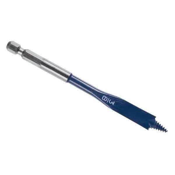 Stubby Spade Bit, 3/8 In, 1/2 Hex, 4 In L