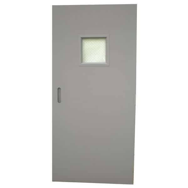 Vision Light Steel Door with Glass, 80 in H, 32 in W, 1 3/4 in Thick, 18-gauge, Type: 1