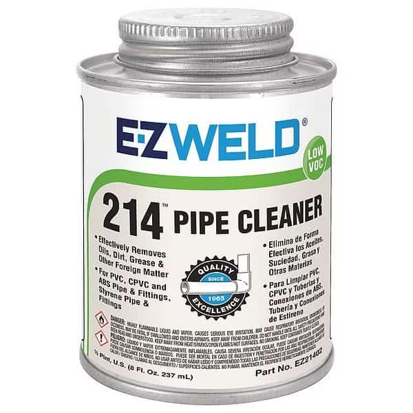 Cleaner, 8 Oz, Clear, PVC, CPVC, ABS