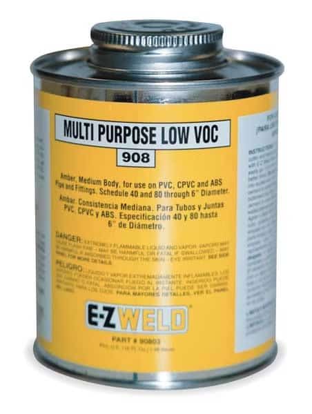 Cement,32 Oz,Amber,PVC,CPVC,ABS, Mfr#: 20804, EZ WELD