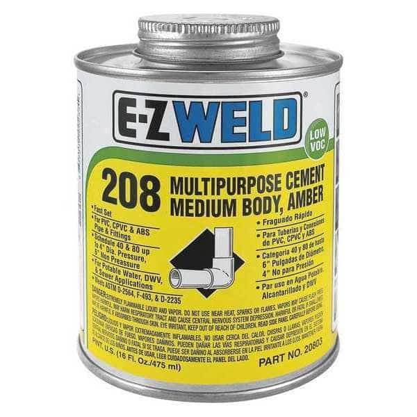 Cement, 8 Oz, Amber, PVC, CPVC, ABS