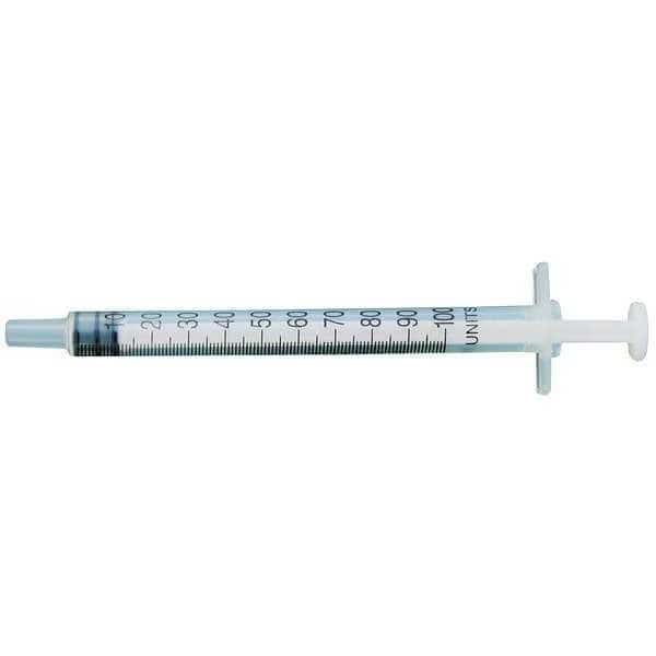 Dispensing Syringe, 1 mL, Manual, Luer Slip, High Density Polypropylene, Translucent, 10 Pack