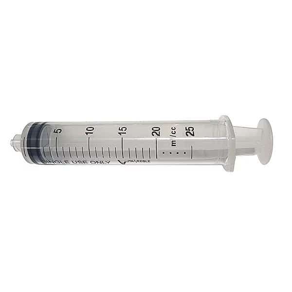 Dispensing Syringe, 20 mL, Manual, Luer Lock, High Density Polypropylene, Translucent, PK10