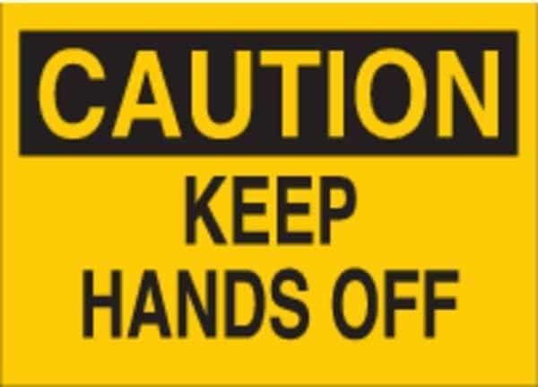 Caution Sign, 7 in Height, 10 in Width, Polyester, Rectangle, English