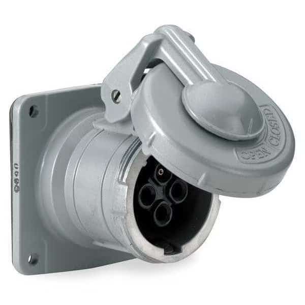 Pin and Sleeve Receptacle,60A,600VAC, Mfr#: HBL460RS2W, HUBBELL WIRING DEVICE-KELLEMS