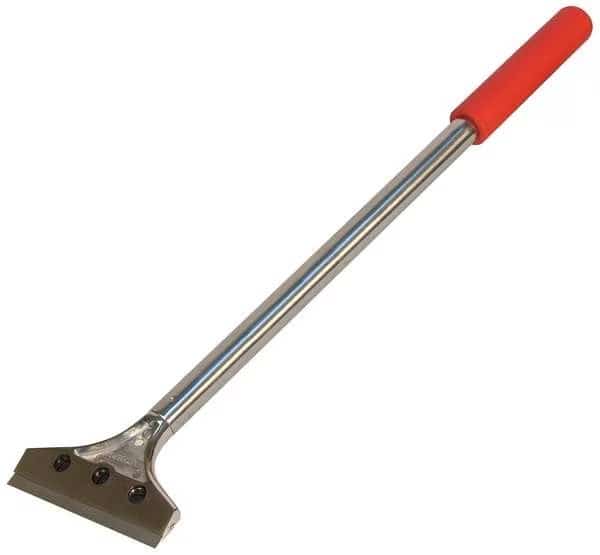 Angled Floor Scraper, Blade Width 4 in, Blade Length 4 in, Red, Steel