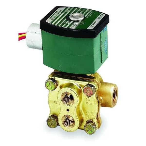 Solenoid Valve, 4-Way, 2-Position, Universal, 3/8 in Pipe Size, 120V AC, NAMUR Mount, Direct Acting
