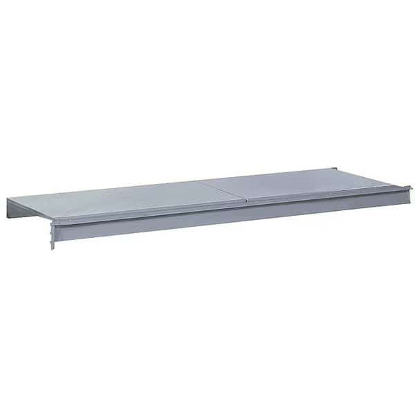 Shelf, Steel, 96 in W, 24 in D, Dove Gray, Powder Coated Finish