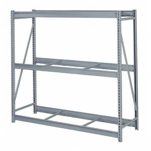 Starter Bulk Storage Rack, 48 in D, 96 in W, 3 Shelves, Dove Gray