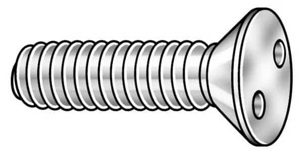 #6-32 x 3/8 in Spanner Flat Tamper Resistant Screw, Plain Finish, 18-8 Stainless Steel, 50 PK