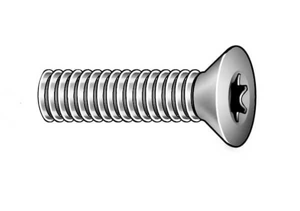 #8-32 x 1-1/4 in Torx Flat Machine Screw, Zinc Plated Steel, 50 PK