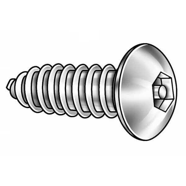 Tamper Resistant Screw, 1 in, Plain Finish, 18-8 Stainless Steel, Button Head Torx Drive, 25 PK