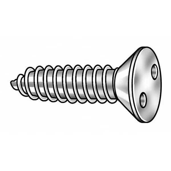 Tamper Resistant Screw, 1 in, Plain Finish, 18-8 Stainless Steel, Flat Head Spanner Drive, 25 PK