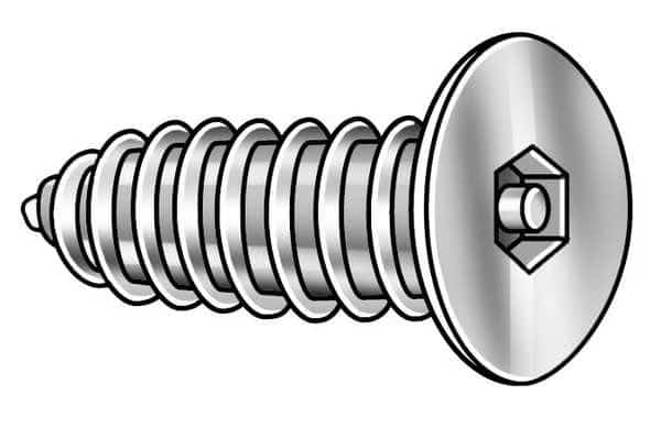 Tamper Resistant Screw, 1 in, Plain Finish, 18-8 Stainless Steel, Flat Head Torx Drive, 25 PK