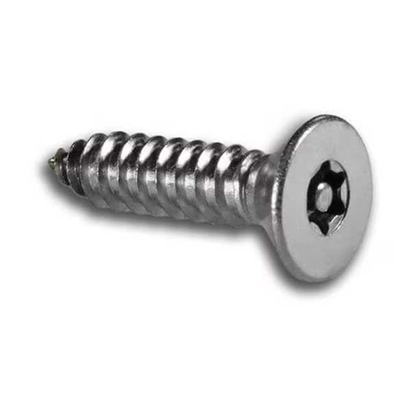 Tamper Resistant Screw, 1-1/2 in, Plain Finish, 18-8 Stainless Steel, Flat Head 25 PK