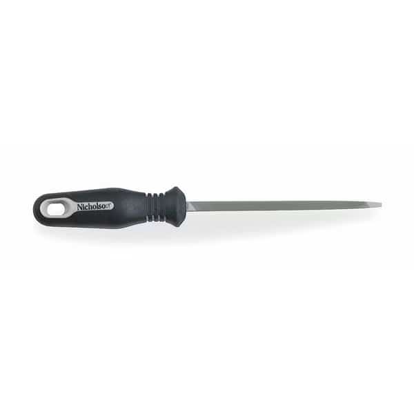 8" Flat Double Cut Bastard File with Ergonomic Handle - Carded