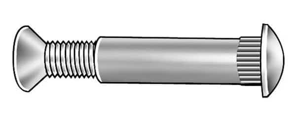 Arch Barrel, #10-32, 1 3/16 in Brl Lg, 5/16 in Brl Dia, Stainless Steel Plain