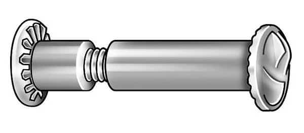 Partition Bolt, #10-24, 1/2 in Brl Lg, 1/4 in Brl Dia, Stainless Steel Plain, 10 PK