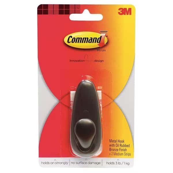 Single Point Hook,Metal,1-1/4 In, Mfr#: FC12, COMMAND