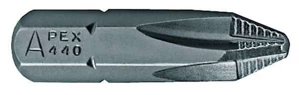 Torsion Bit, SAE, 1/4", Hex, #2, 1", PK5, Apex Tool Group, Mfr#: 440-2-ACR2X-5PK