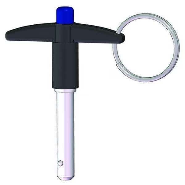 T Handle Lock Pin, 1/2, 1/4, Steel