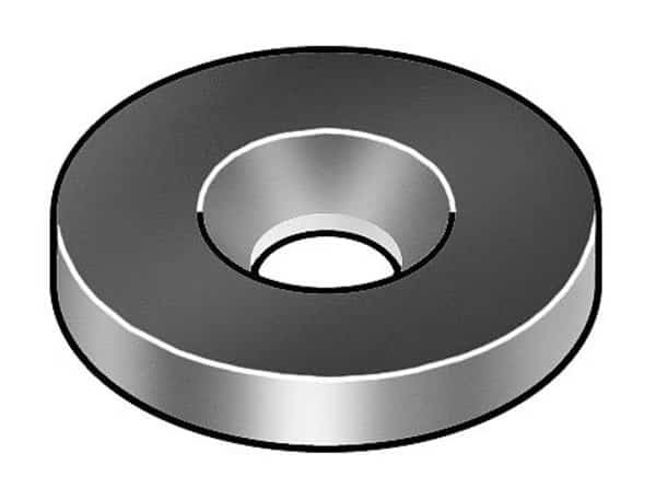 Countersunk Washer, Fits Bolt Size #8 , 18-8 Stainless Steel Plain Finish