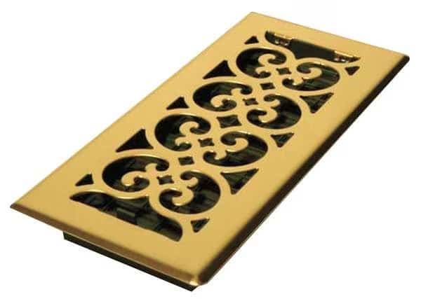 Floor Register 5.5 X 11.5, Bright Brass, Brass
