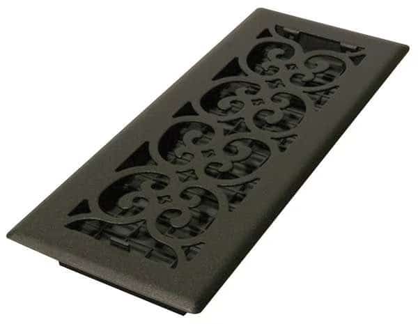 Floor Register 5.5 X 13.5, Textured Black, Cast Iron