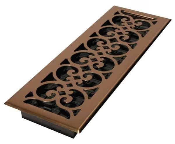 Floor Register 5.5 X 13.5, Antique Brass, Brass