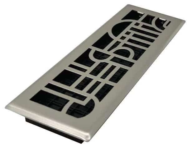 Floor Register 5.5 X 13.5, Plated Nickel, Plated Steel