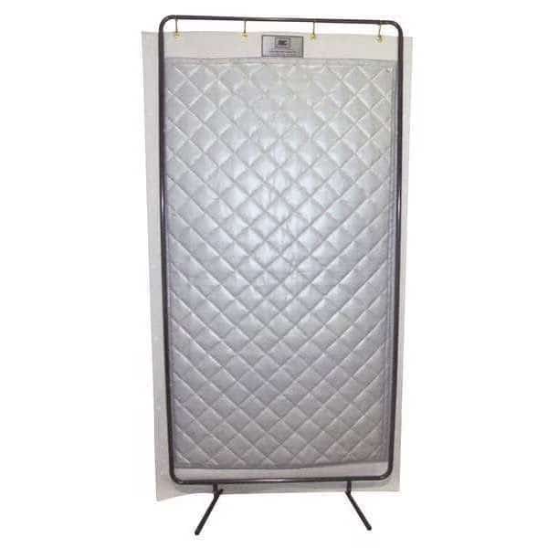 Acoustic Panel, 0.75 NRC, Steel (Frame), Vinyl (Barrier), 4 ft W, 8 ft L, 1 in Thick, Gray