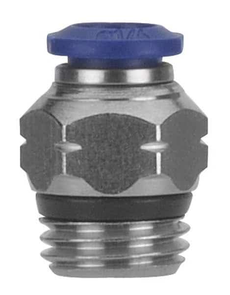 Push-Fit Fitting, Push-to-Connect x Universal, 3/8 in Tube OD, 1/4 in Pipe Size, Metal, 5 PK