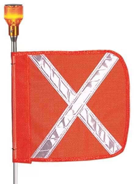 Warning Whip,HD,8 Ft,X Flag and Socket, Mfr#: FS8XL-O, CHECKERS INDUSTRIAL PROD INC