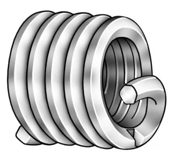 Tanged Helical Insert, Screw-Locking, M3-0.50 Thrd Sz, 18-8 Stainless Steel, 10 PK