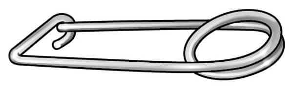 Safety Pin, Spring Wire, 3 3/4 in Usbl L, 5 3/4 in L, 10 PK
