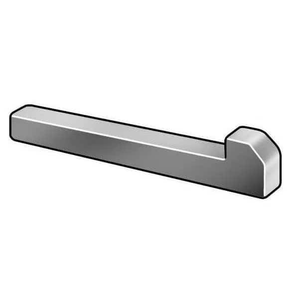 Tapered Gib Head Machine Key, Tapered Gib End, Steel, Plain, 5 1/2 in L, 1/2 in Sq