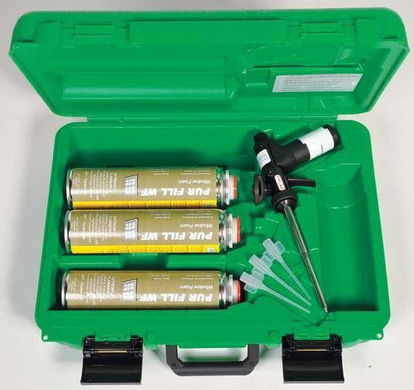 Spray Foam Sealant Kit, Foam Dispenser Application Method _, Green Case Kit, Yellow