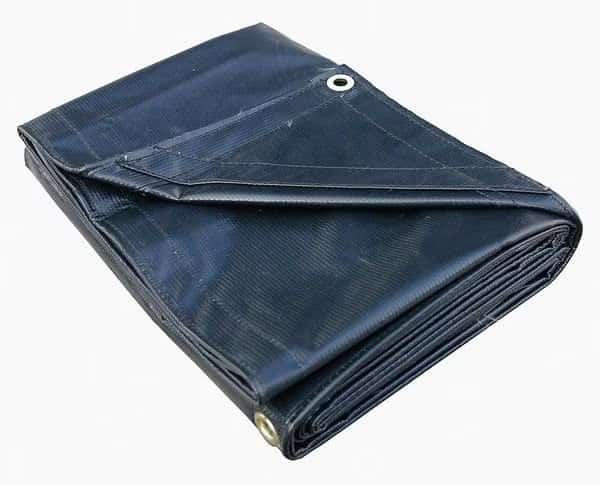 Heavy Duty Tarp, 7 ft 4 in x 9 ft 6 in, 20 Mil, Black, Vinyl