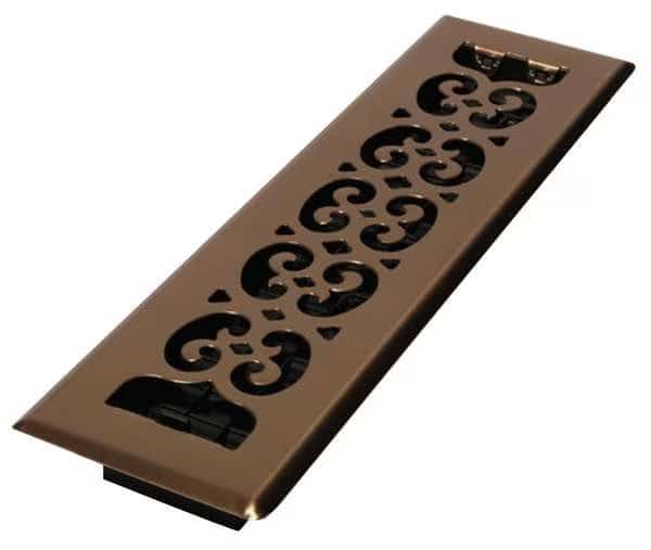 Floor Register 3.75 X 13.5, Antique Brass, Brass
