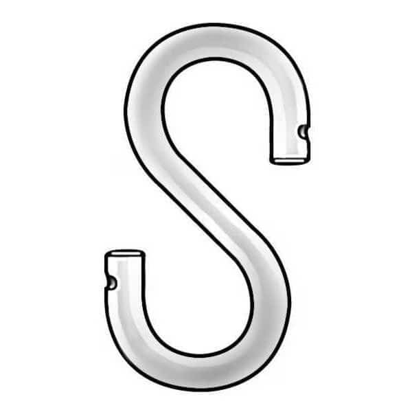 S Hook, 5/16 in. Opening, 2-1/8 in., PK10